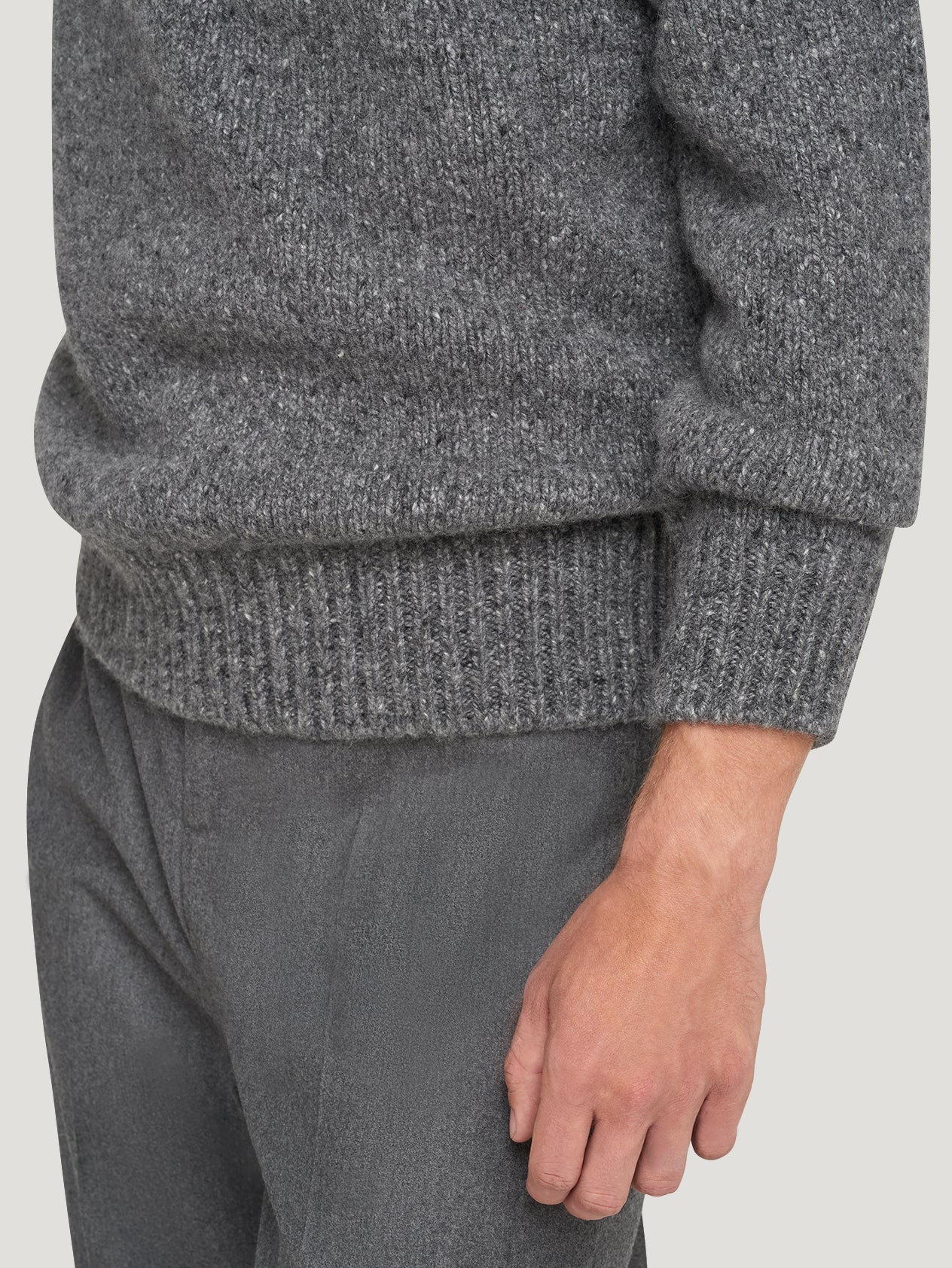 Grey Super Luxe Cashmere Crewneck | Connolly Cashmere