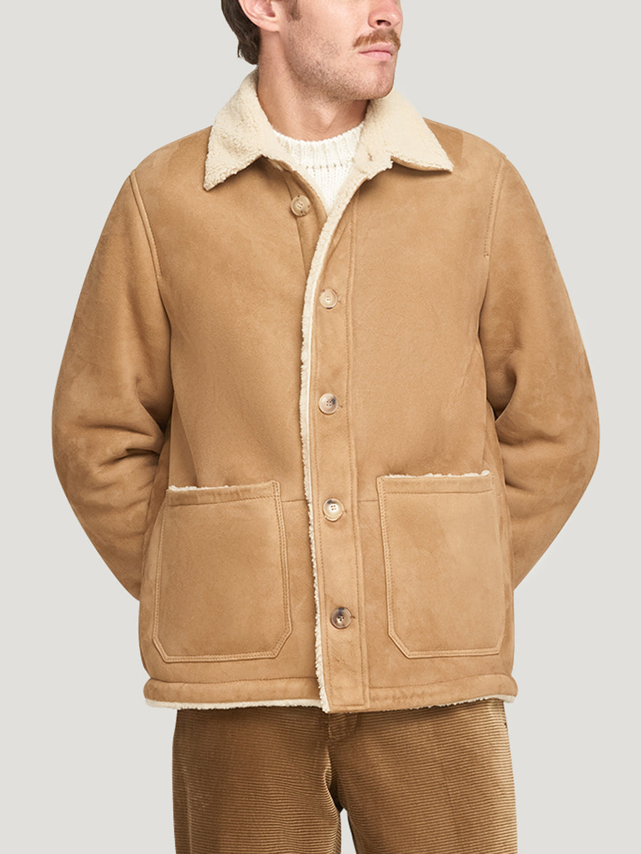 Natural Shearling Cropped Jacket - Connolly