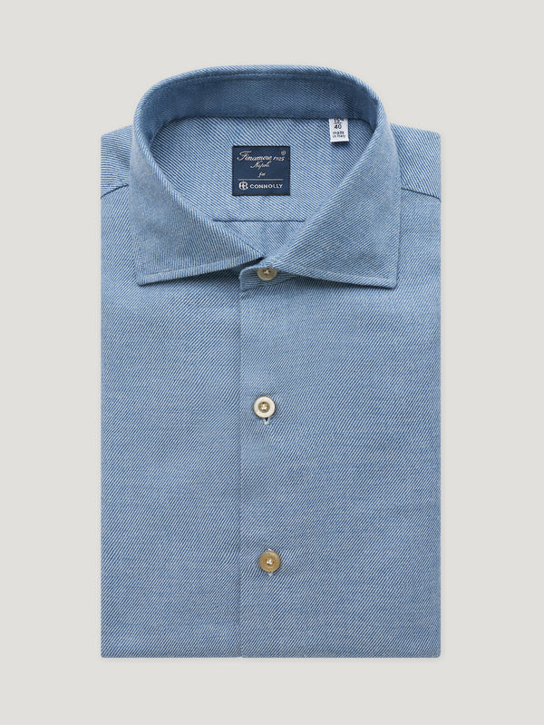 Blue End On End Flannel Shirt