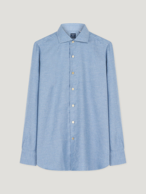 Blue End On End Flannel Shirt