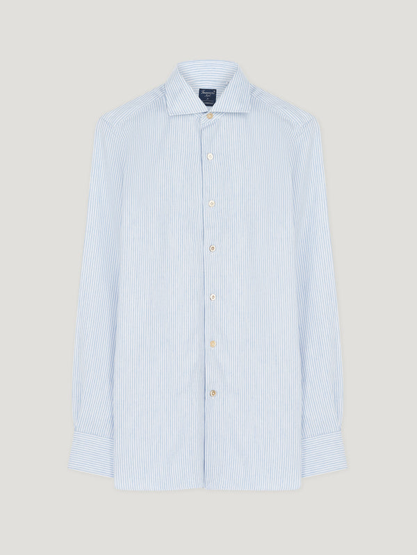 Light Blue Stripe Flannel Shirt