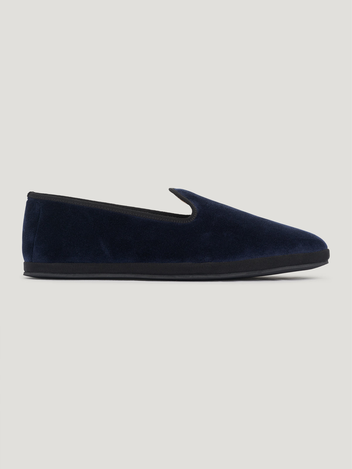 Midnight Blue Velvet Slippers - Connolly