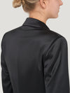 Black Double Breasted Silk Satin Jacket