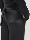 Black Wide Leg Silk Trousers