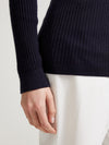 Navy Skinny Rib Crew