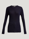 Navy Skinny Rib Crew