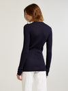 Navy Skinny Rib Crew