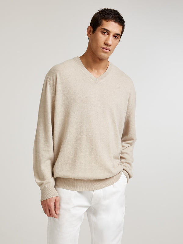 Bone Venetian V Neck