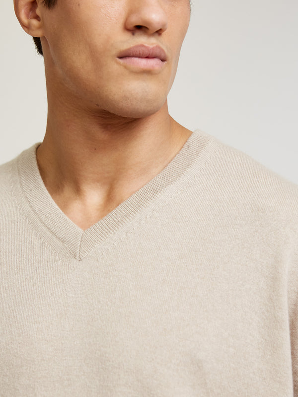Bone Venetian V Neck