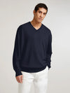 Navy Venetian V Neck