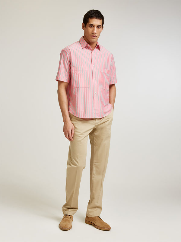 Pink Stripe Short Sleeve Shirt