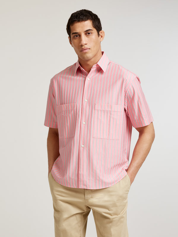 Pink Stripe Short Sleeve Shirt