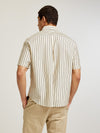 Beige Stripe Short Sleeve Shirt