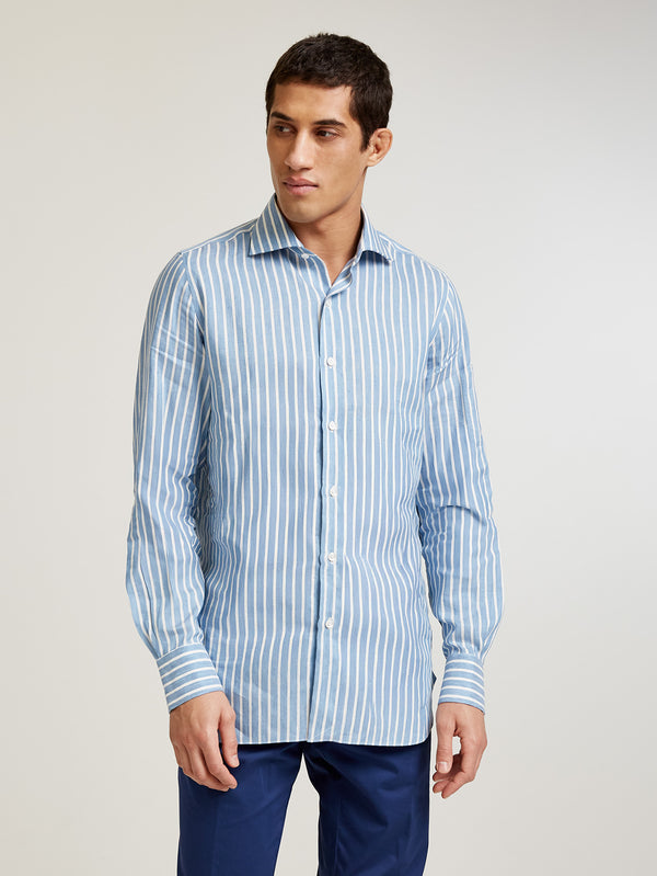 Blue Stripe Cotton Shirt