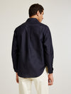Dark Navy Silk Seersucker Shirt
