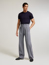 Blue Oxford Bag Trousers