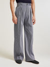 Blue Oxford Bag Trousers