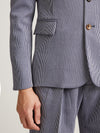 Blue Oxford Single Breasted Jacket