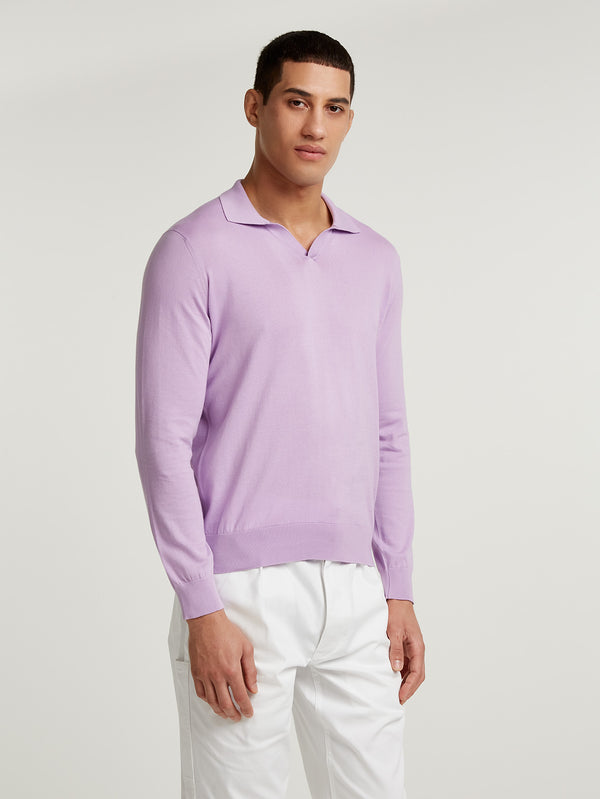 Lavender Summer Open Collar Polo