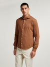 Tobacco Pique Cotton Polo Shirt