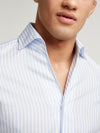 Blue Stripe Open Collar Shirt