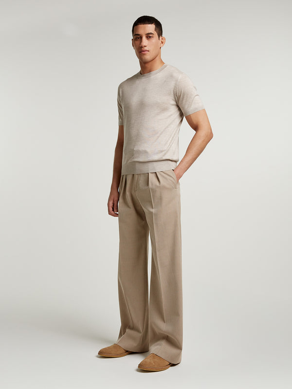 Camel Oxford Bag Trousers
