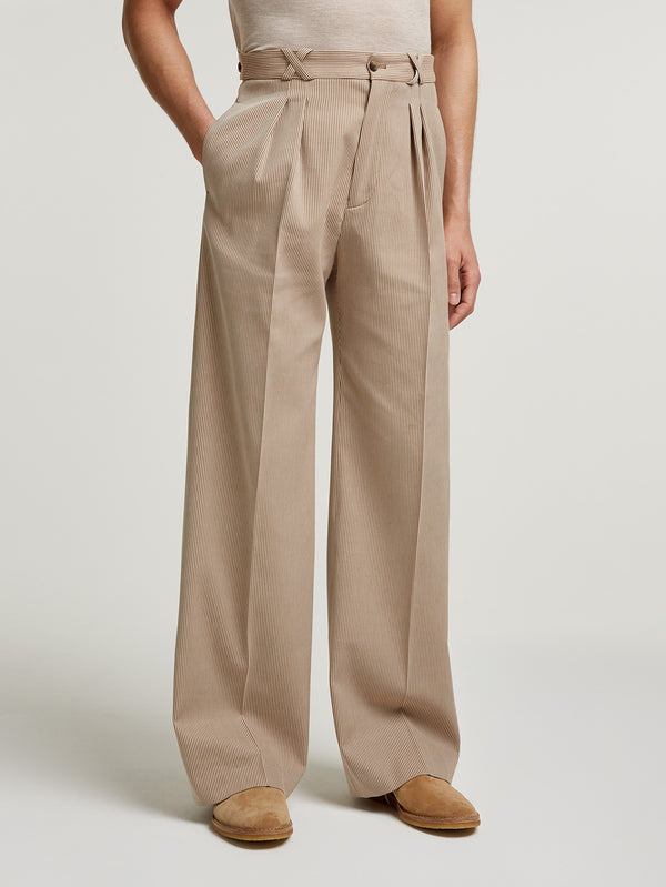 Camel Oxford Bag Trousers