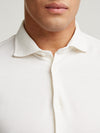 Ecru Pique Cotton Polo Shirt