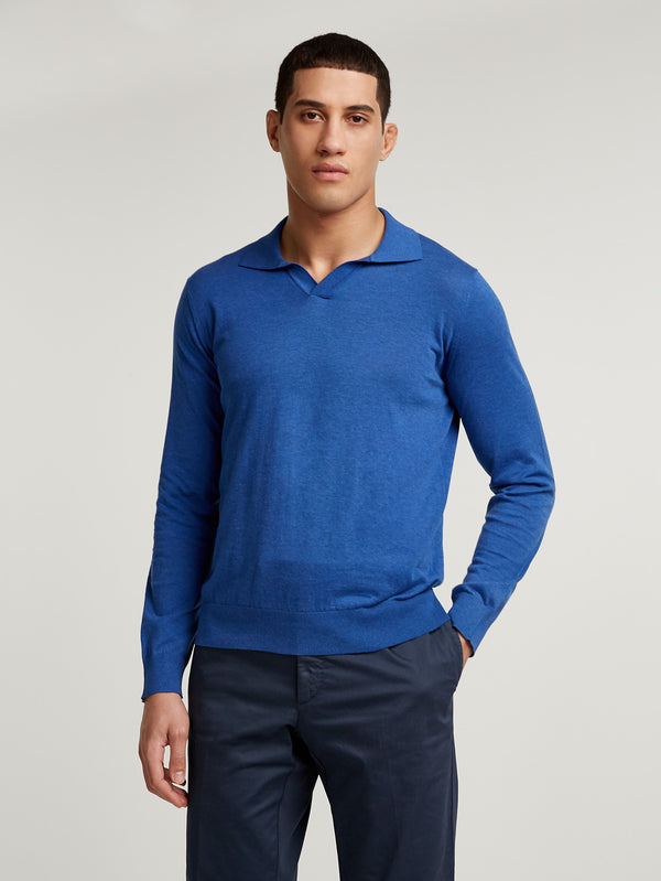 Denim Summer Open Collar Polo