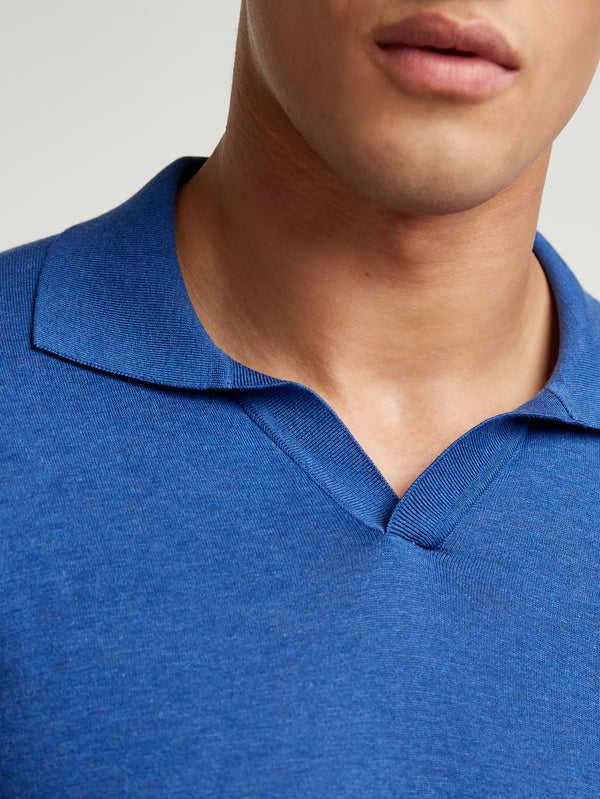 Denim Summer Open Collar Polo