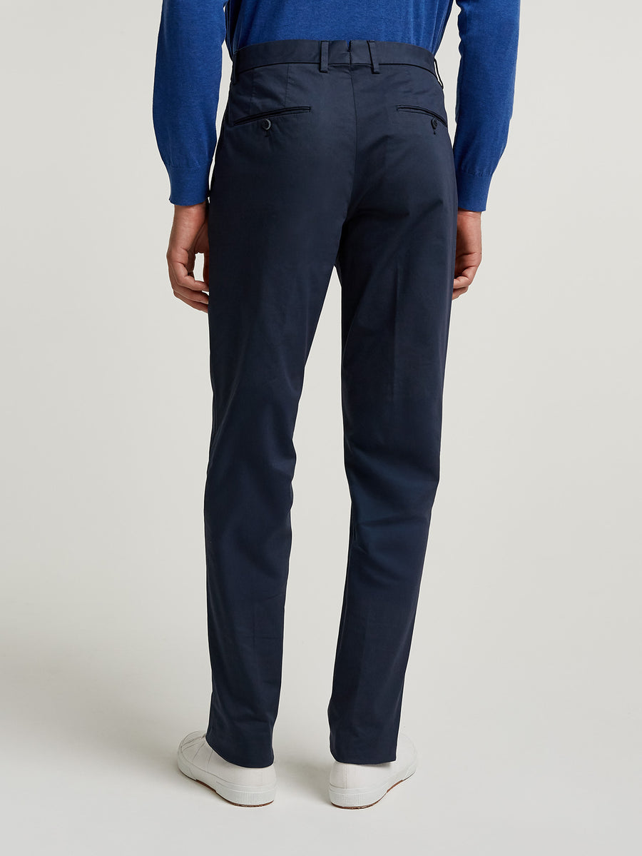 Navy Cotton Comfort Trouser