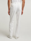 White Summer Linen Mix Trousers