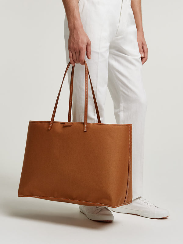 XL Tan Canvas Tote Bag