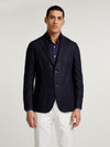 Navy Soleil Silk Jacket