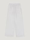 White Wide Leg Linen Trousers