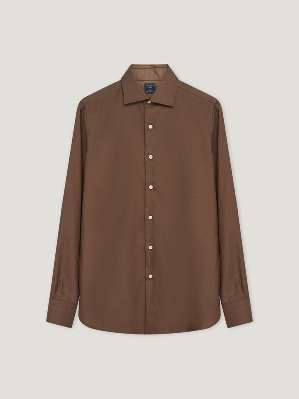 Brown Cashmere Hand Finish Shirt