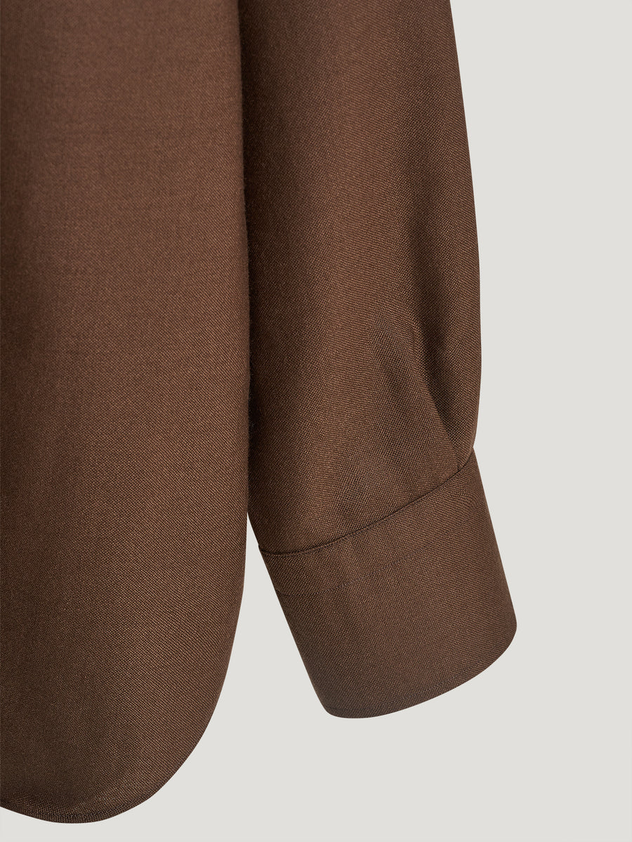 Brown Cashmere Hand Finish Shirt - Connolly