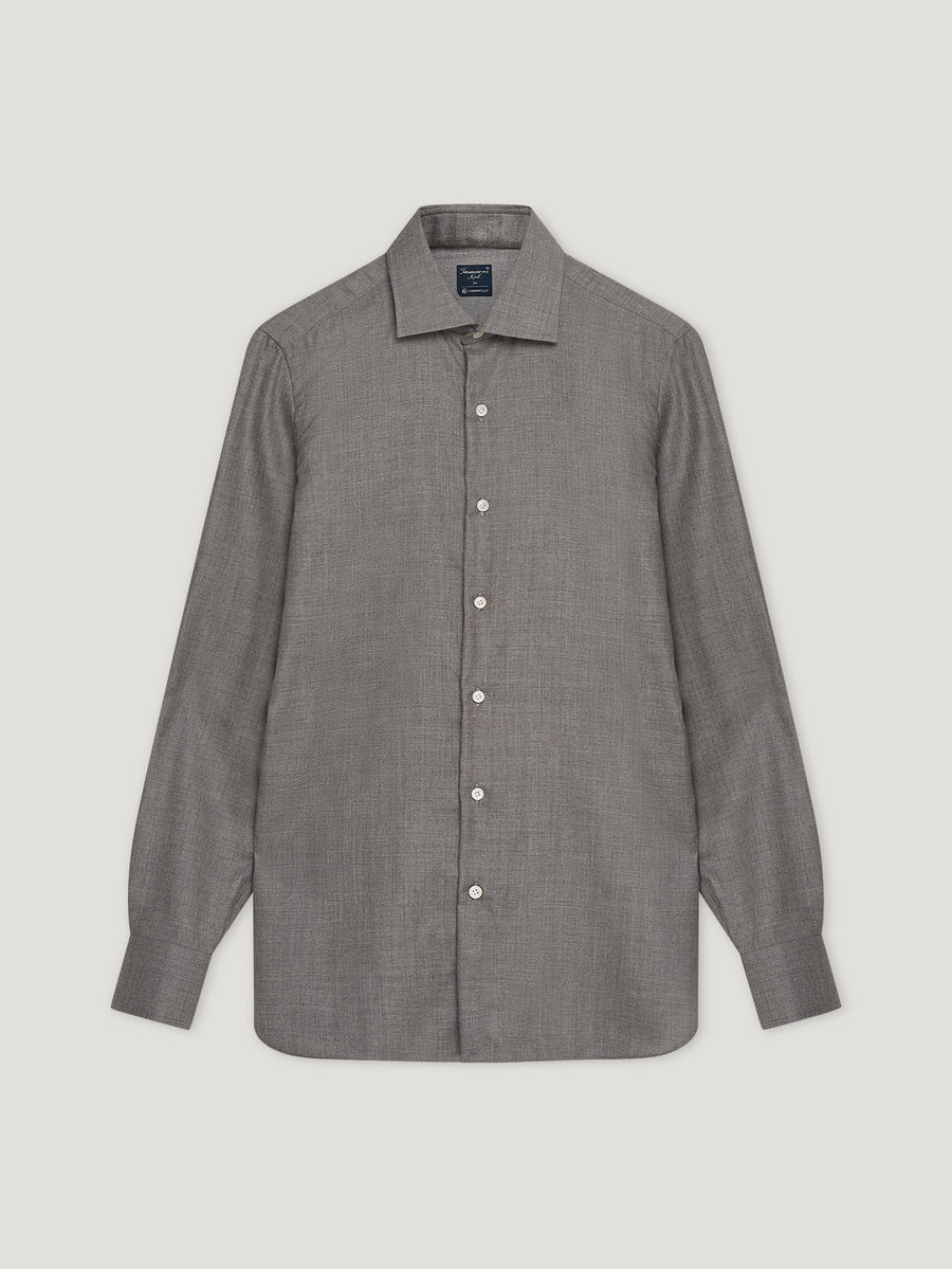 Grey Cashmere Hand Finish Shirt - Connolly