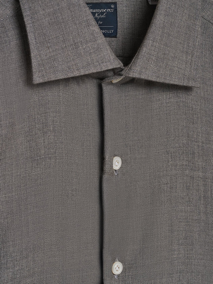 Grey Cashmere Hand Finish Shirt - Connolly