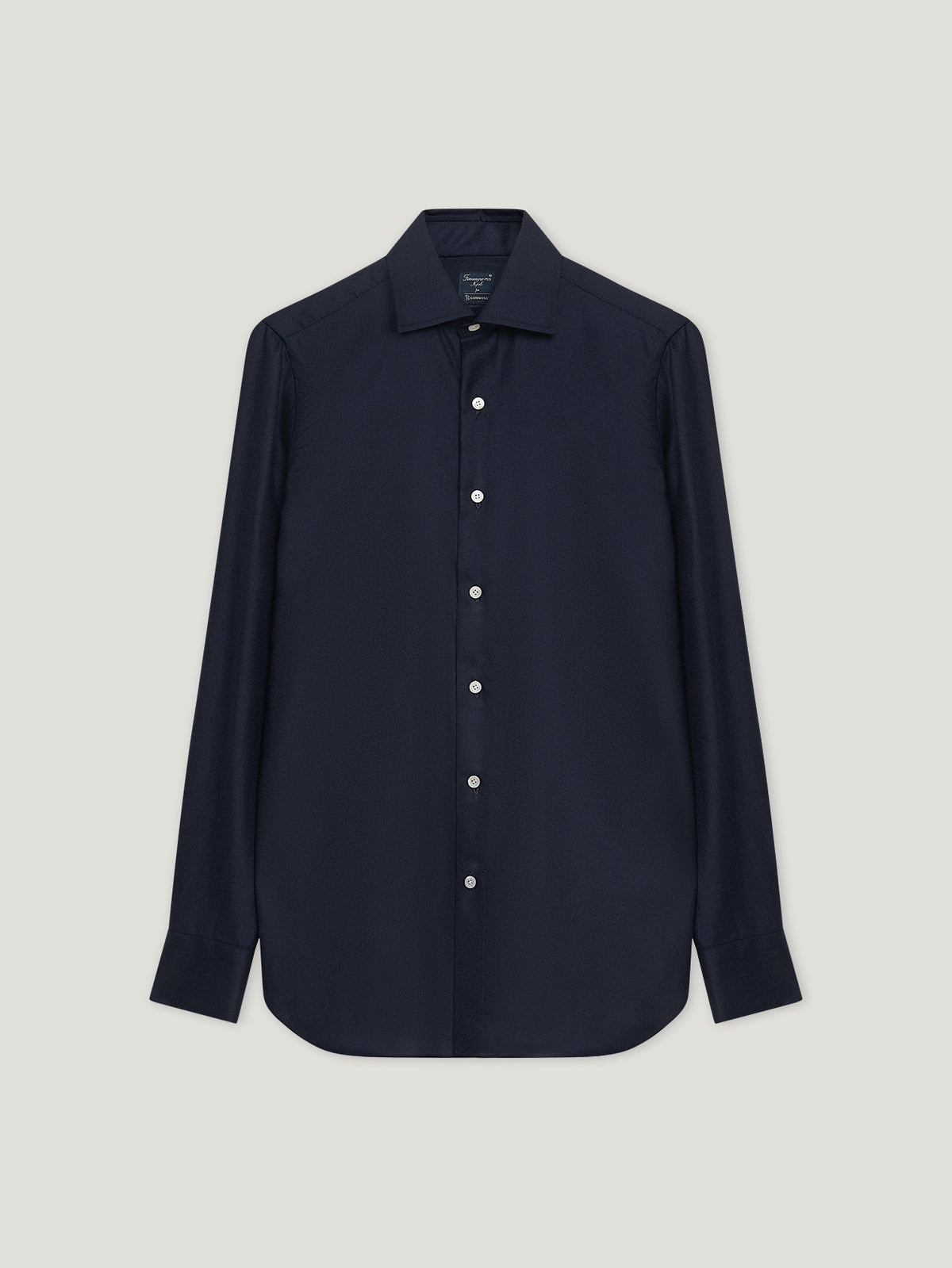 Navy Cashmere Hand Finish Shirt - Connolly