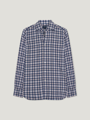 Beige/ Blue Comfort Hand Finish Shirt