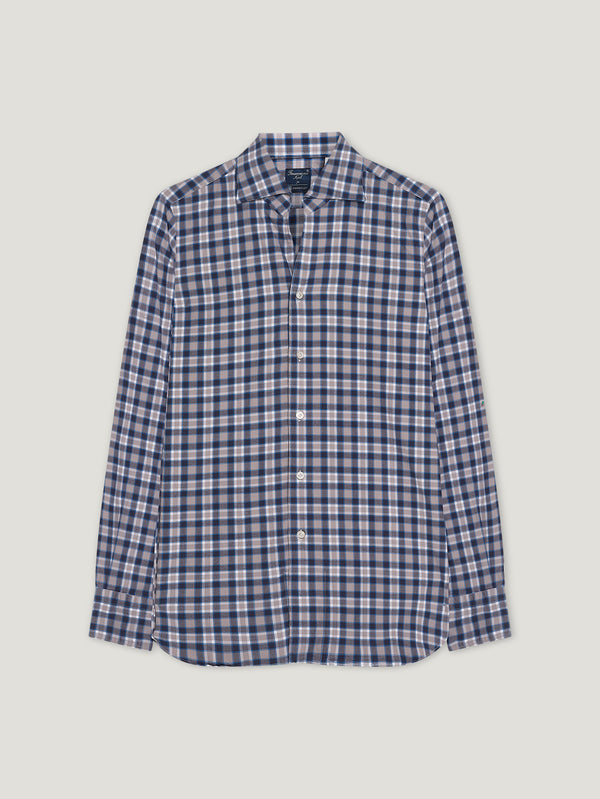 Beige/ Blue Comfort Hand Finish Shirt