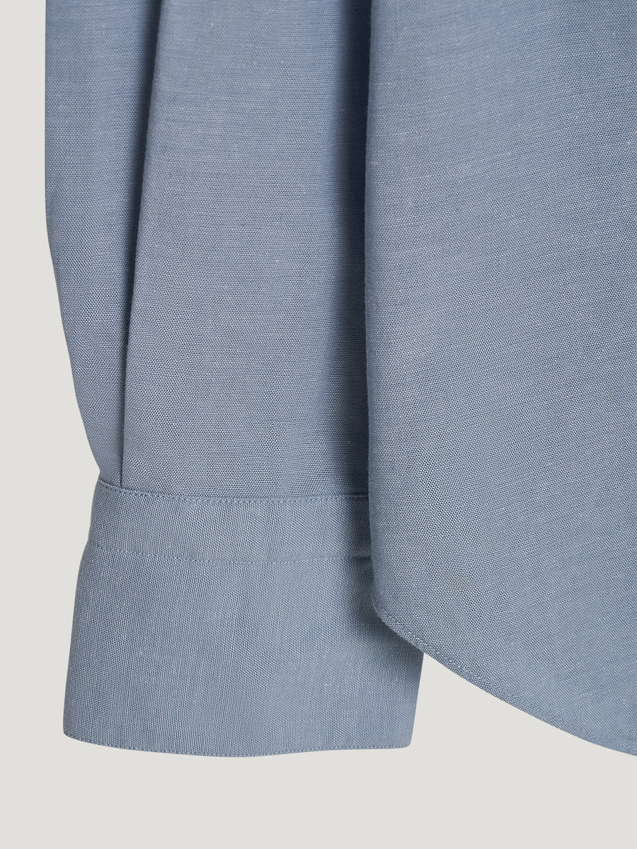 Blue Spread Collar Hand Finish Shirt - Connolly