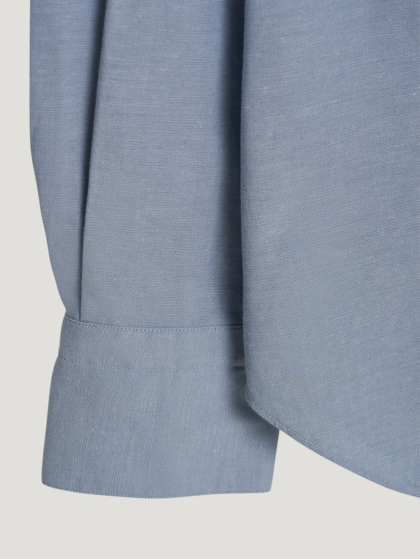 Blue Spread Collar Hand Finish Shirt