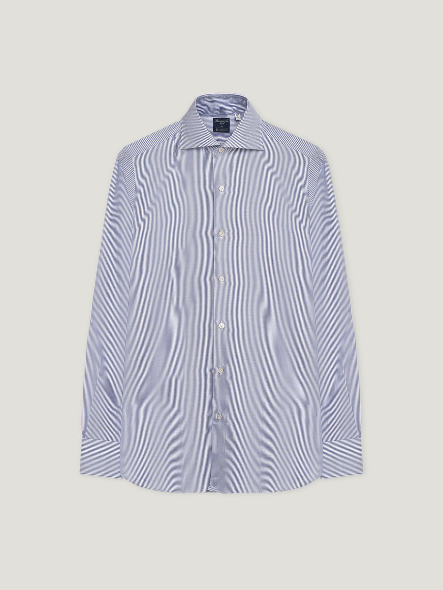 Royal Blue Chambray Hand Finish Shirt - Connolly