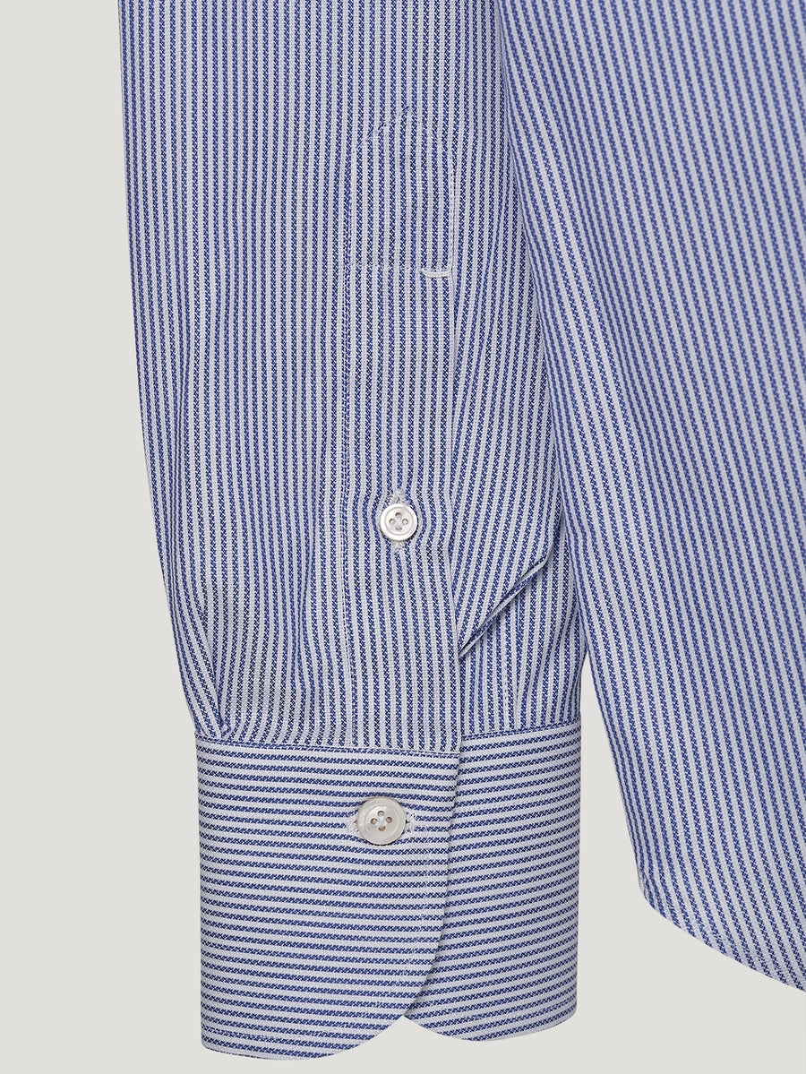 Royal Blue Chambray Hand Finish Shirt - Connolly
