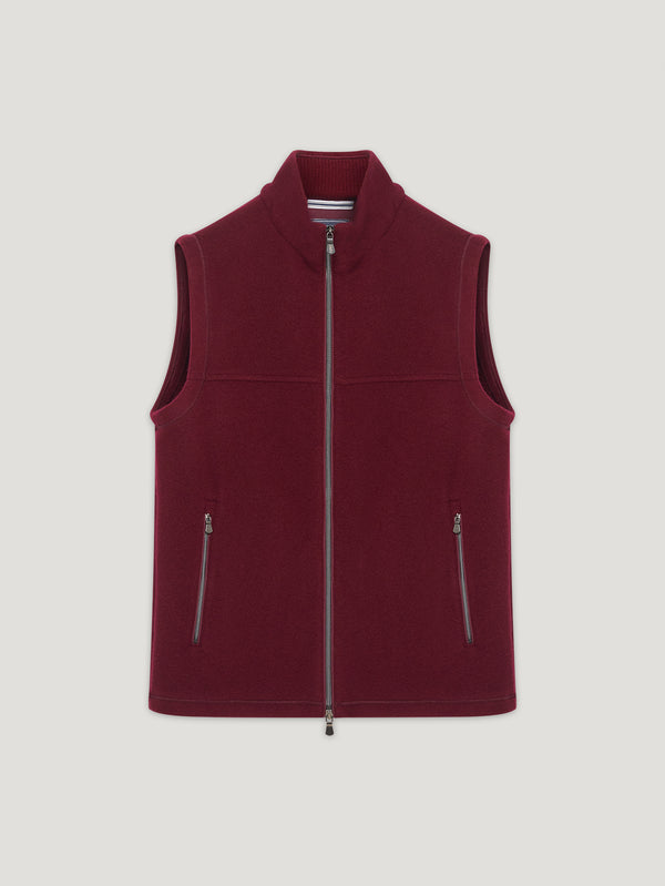 Burgundy Waistcoat Cashmere Fleece