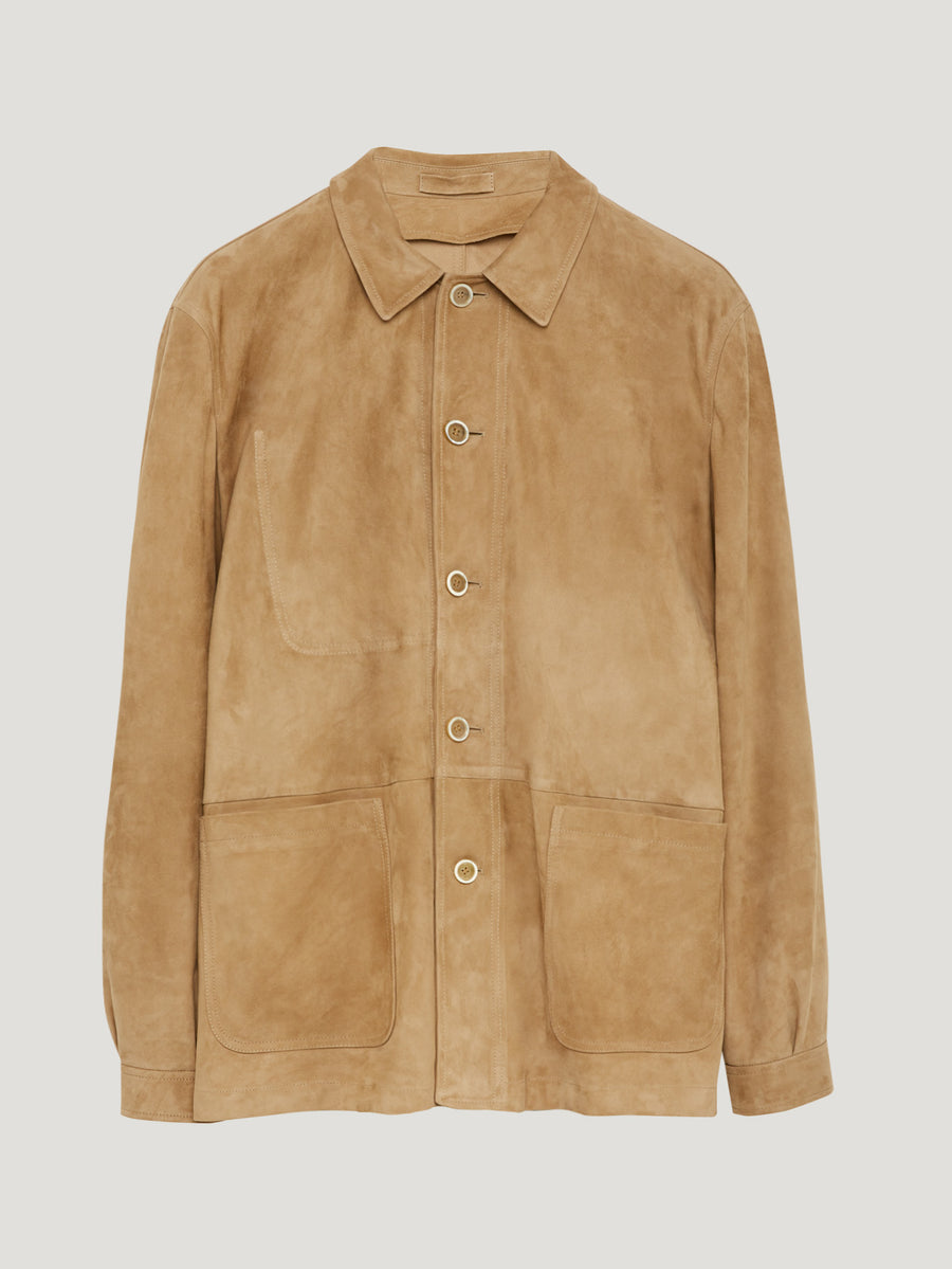 Stone Suede Overshirt - Connolly
