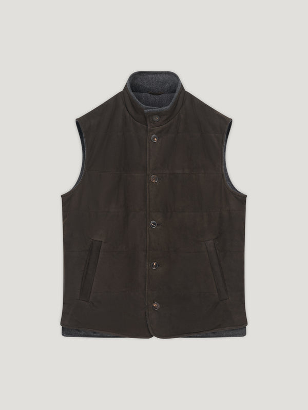 Dark Brown Suede Gilet