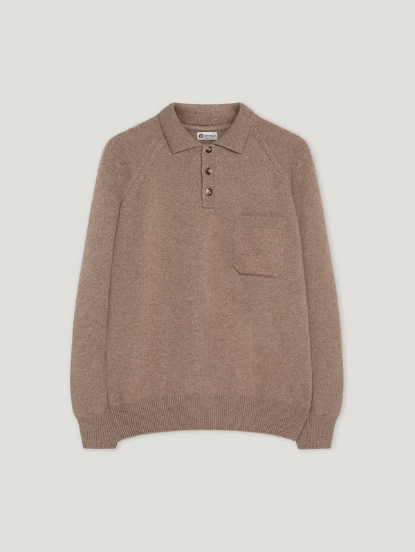 Natural Raglan Racing Polo